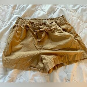 LOFT Khaki Paper Bag Shorts